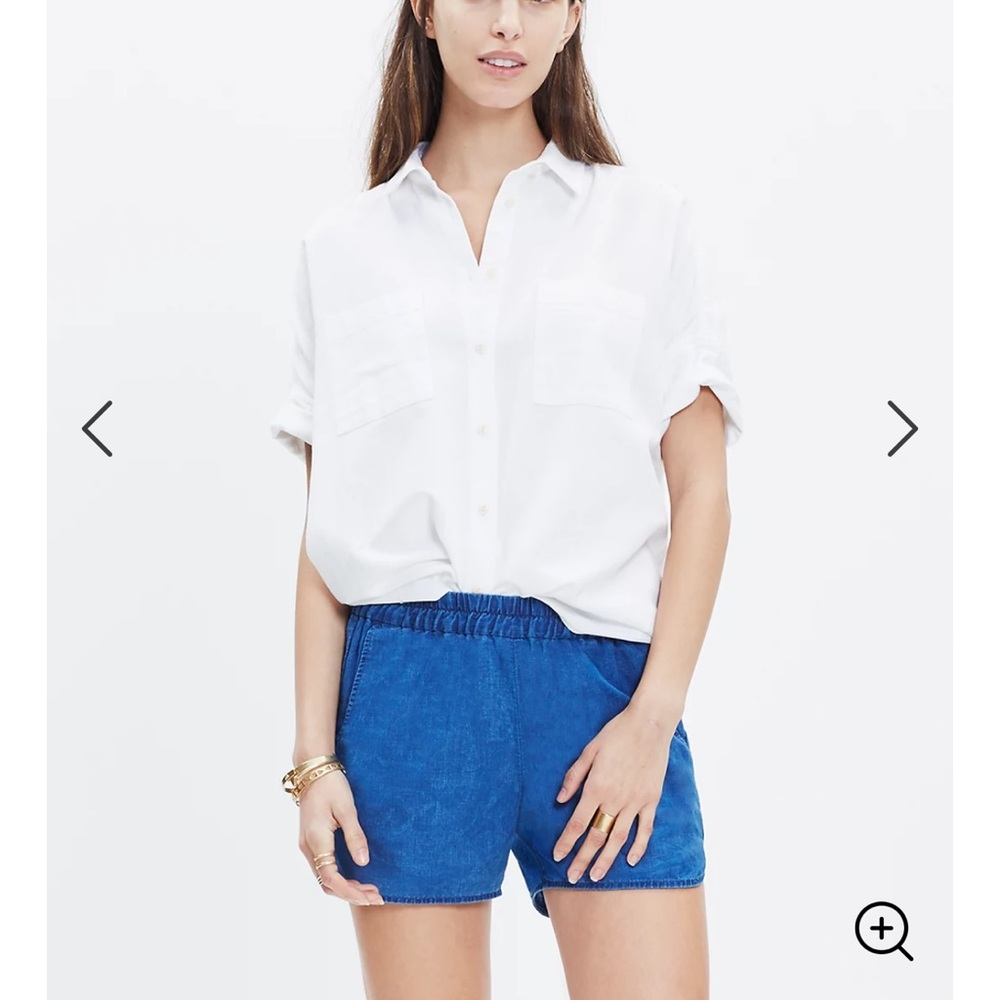 Madewell Pull-On Shorts in Indigo Linen